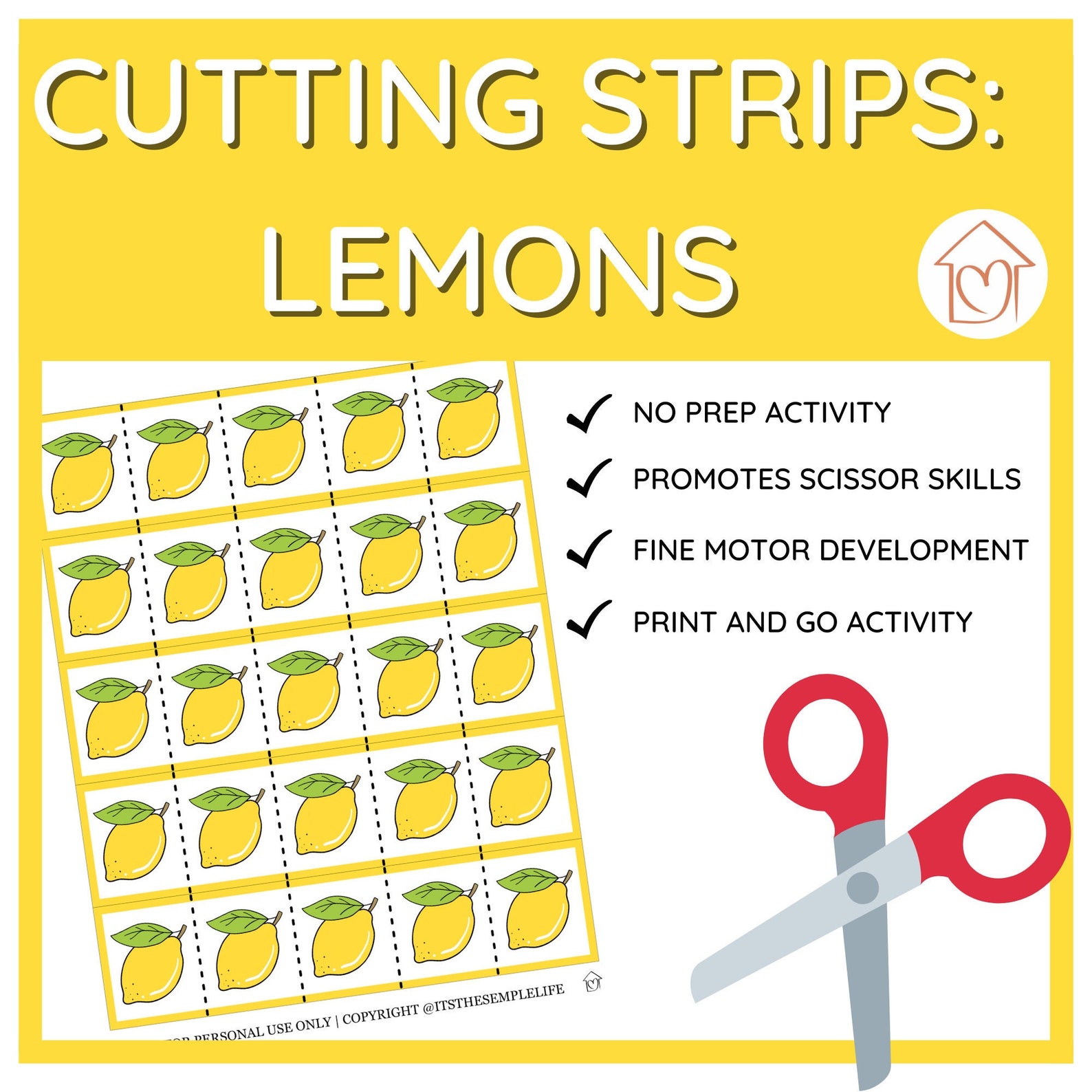 Lemon Cutting Strips Activity