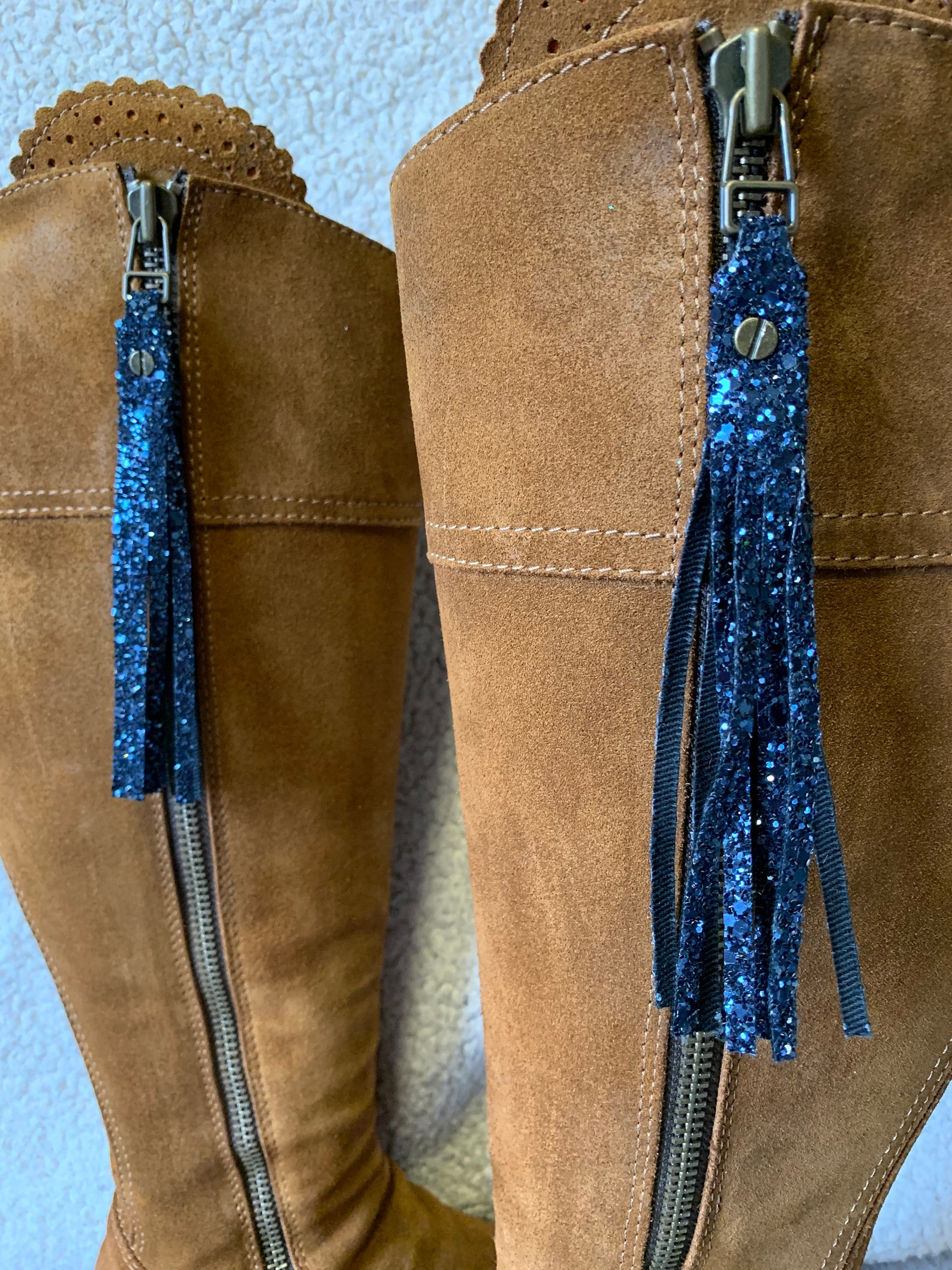 Black Glitter Tassels for Boots Etsy