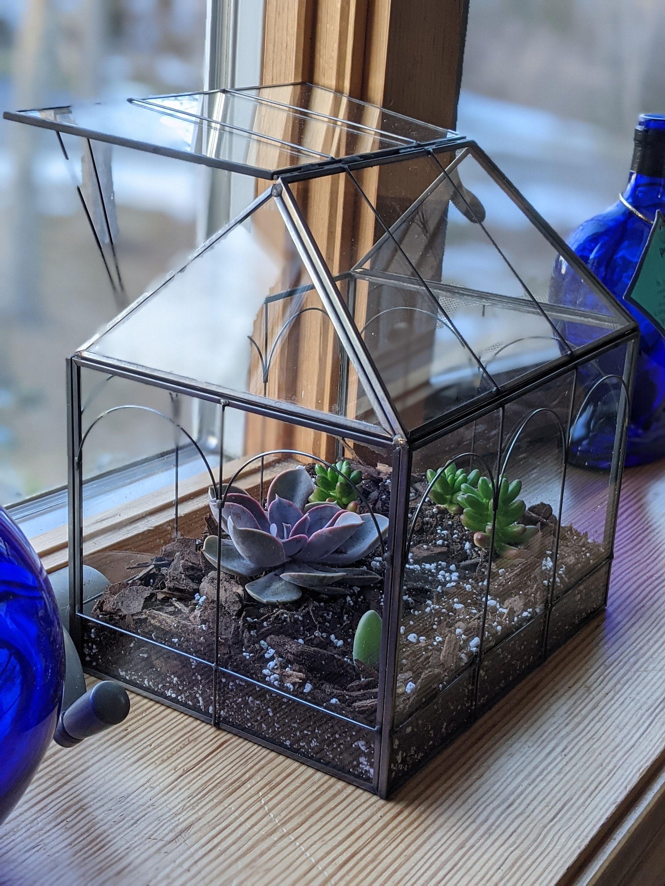Glass Terrarium House Shape Geometric Succulent Terrarium for Etsy