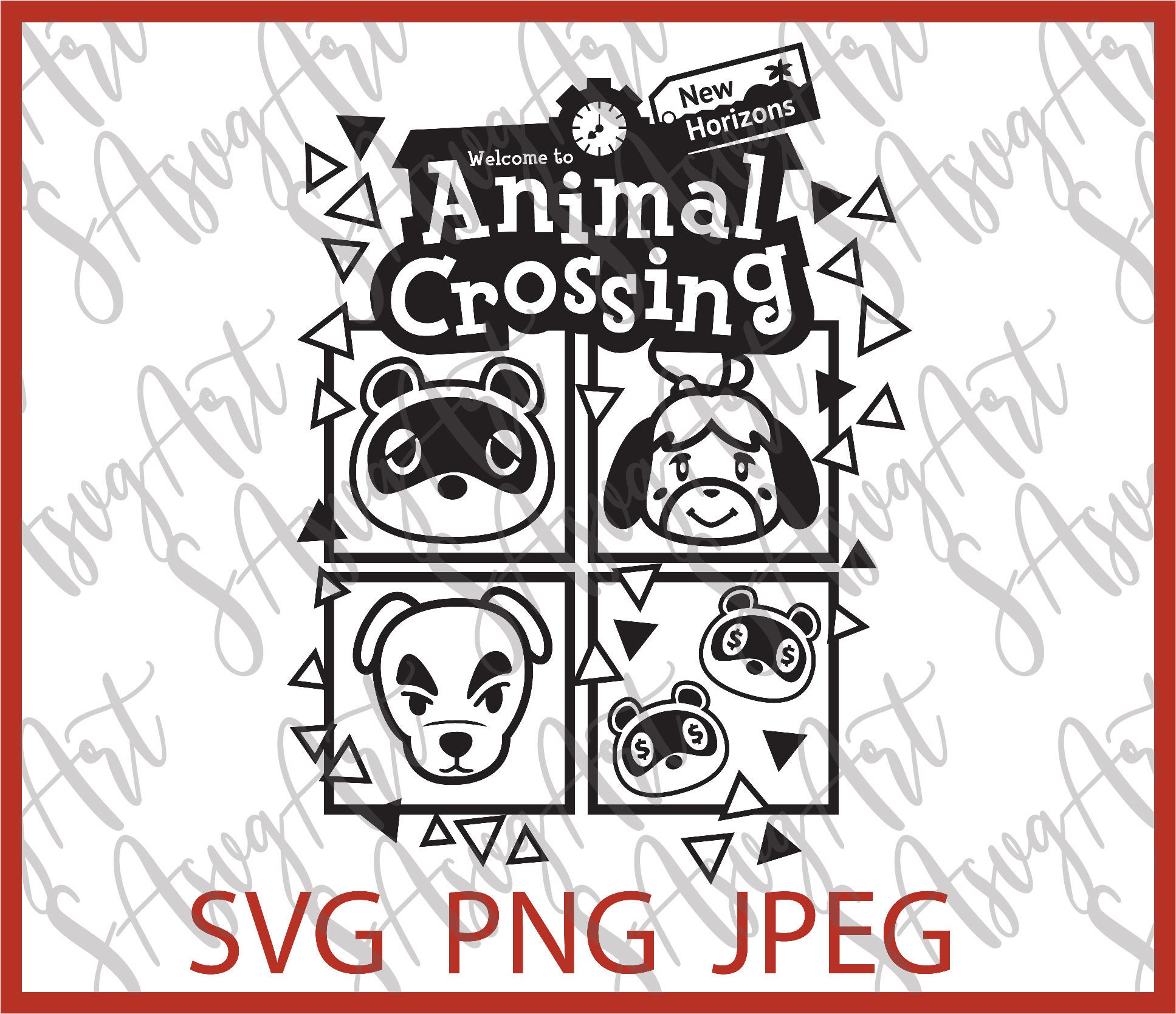 Download Animal Crossing Svg Cricut Silhouette Cut File Png Jpg | Etsy