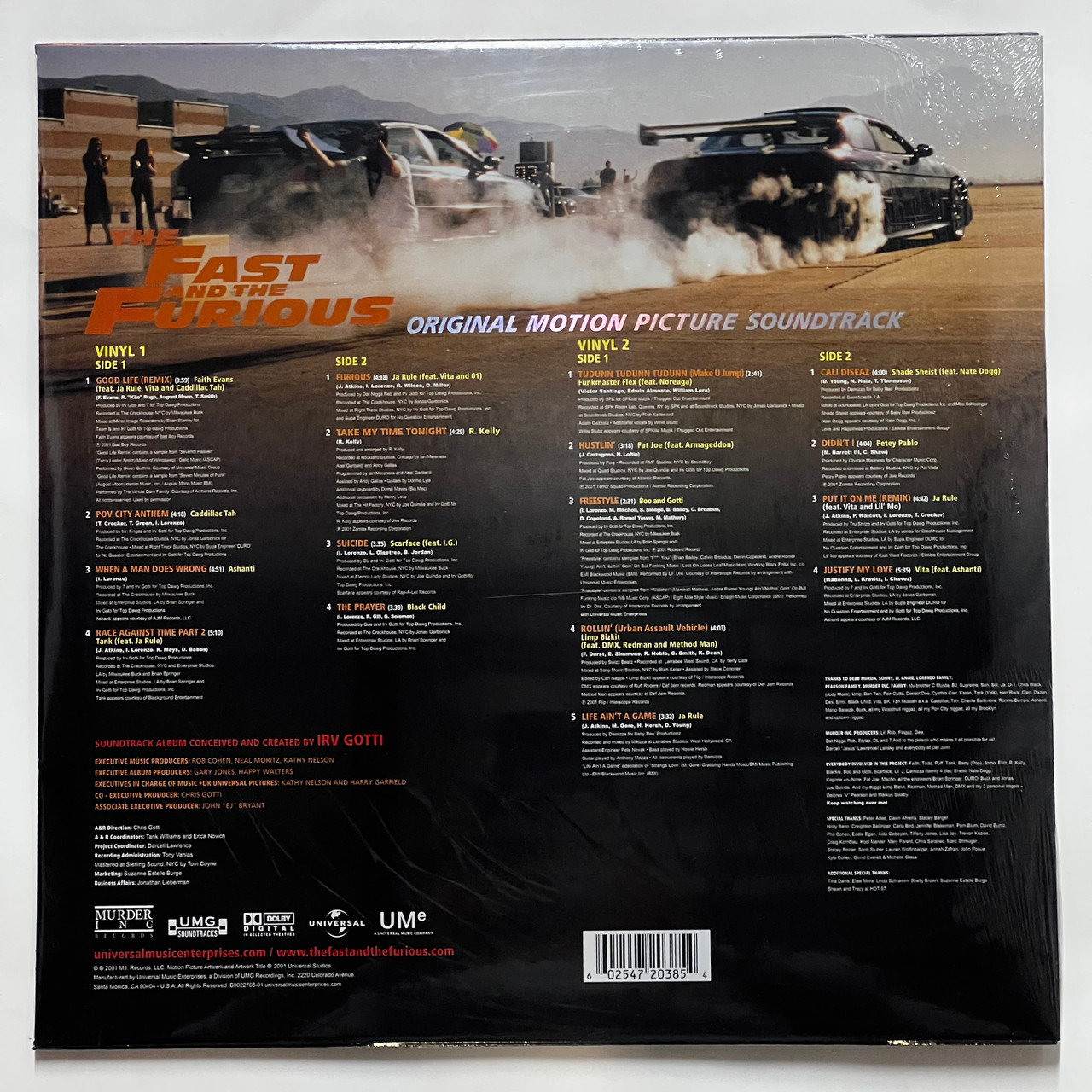 The Fast and the Furious Soundtrack 2LP Vinyl Limited Black 12