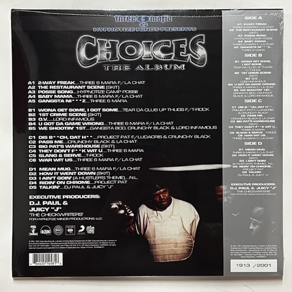 Three 6 Mafia Choices: the Album 2LP Vinyl Limited Black 12