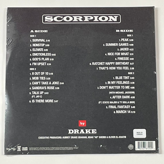 Drake Scorpion 2LP Vinyl Limited Black 12