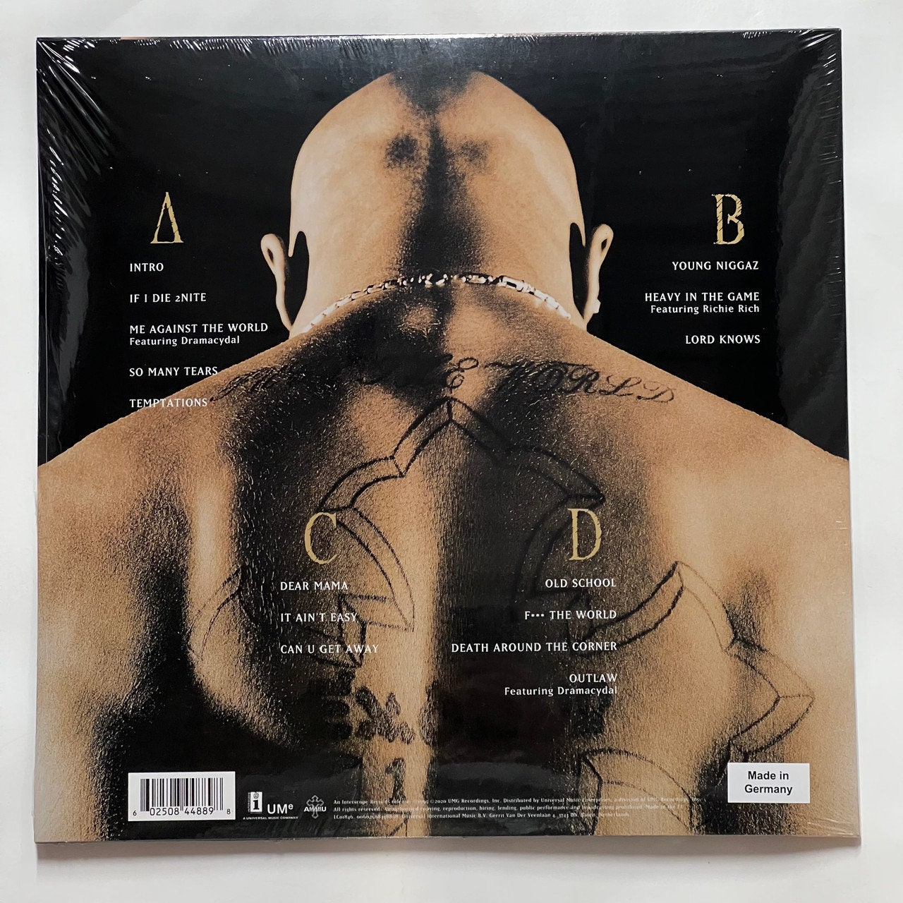 2pac Me Against the World 2LP Vinyl Limited Silver 12