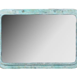 34” x 24” Shipwreck Finish Rectangular Porthole Mirror Wall Mount Decor