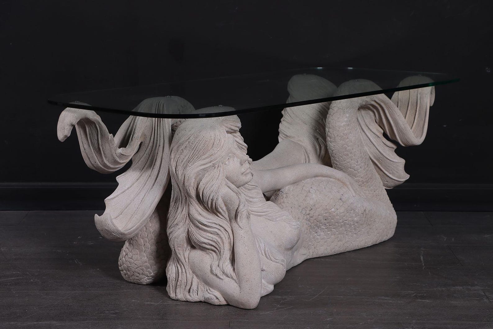 Roman Mermaid Mermaid Sisters Coffee Table in an Aged Roman Stone Finish 44