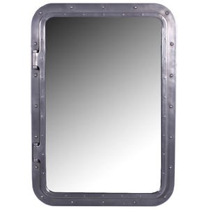 24"x34" Rectangular Porthole Replica Mirror Aluminum Finish