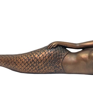 25&quot;L Copper finish Little Dreamy Lying Mermaid
