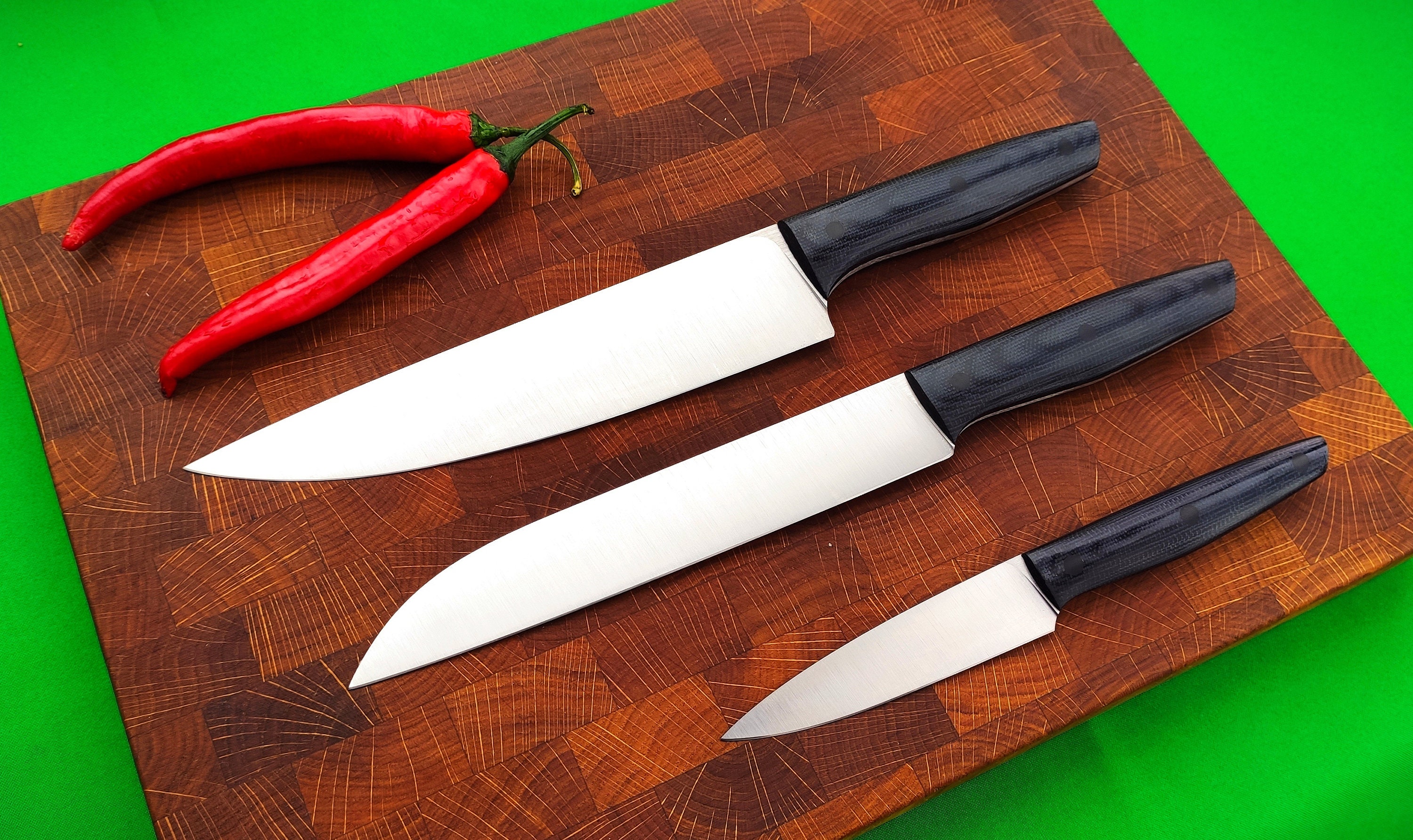Set of handmade kitchen knives chef knife knife santoku Etsy