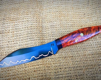 San Mai Steel Nessmuk Knife: Carbon Fiber & Maple Burl Handle