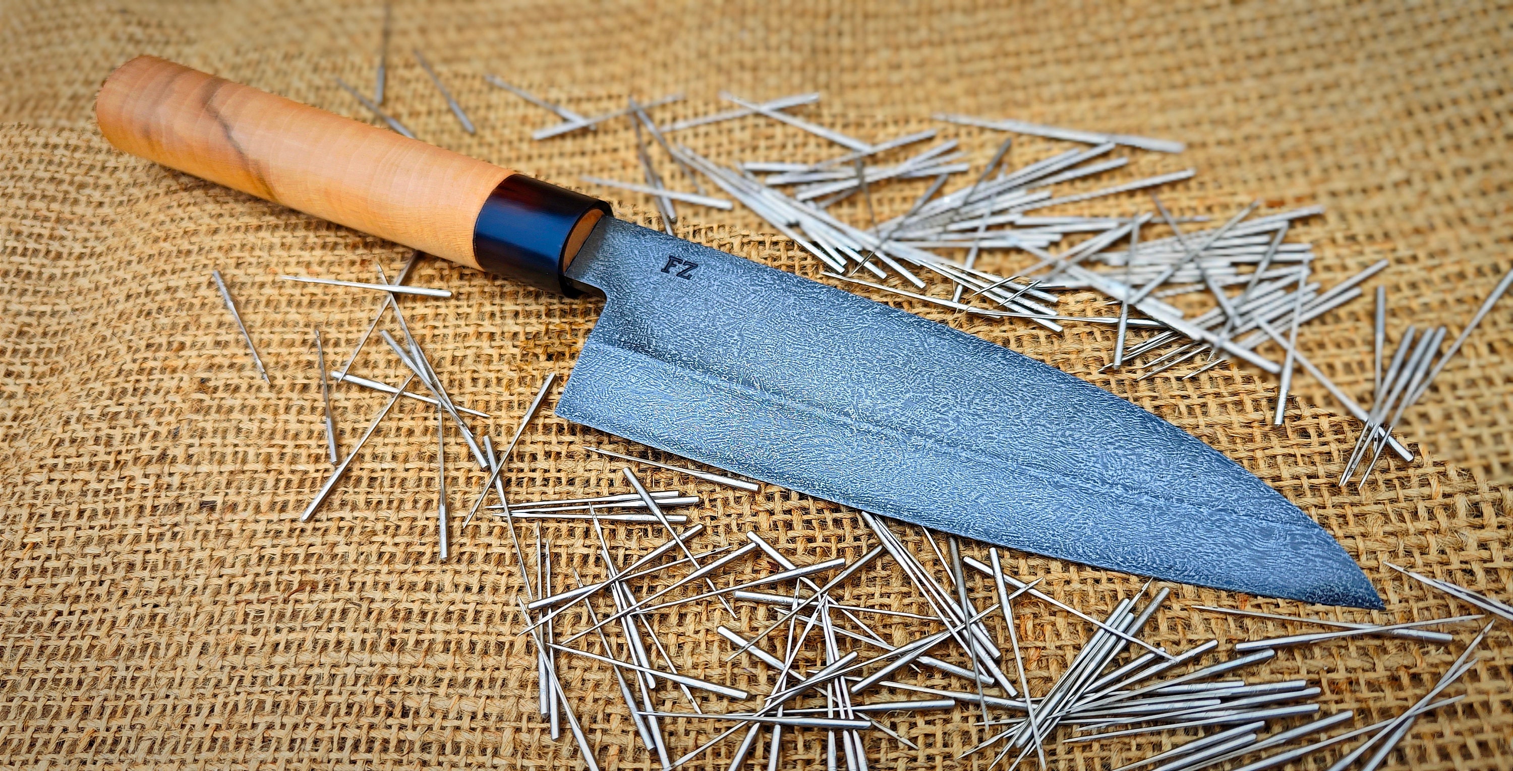 Japan Knife Aritsugu Chef Knife Black Santoku Knife Blue Steel 180 mm 7.08  Sushi Knife Japan Kitchen Knife Japan Sword Saya Gift Personalize Name  Magnolia Handle - Japanese Knives