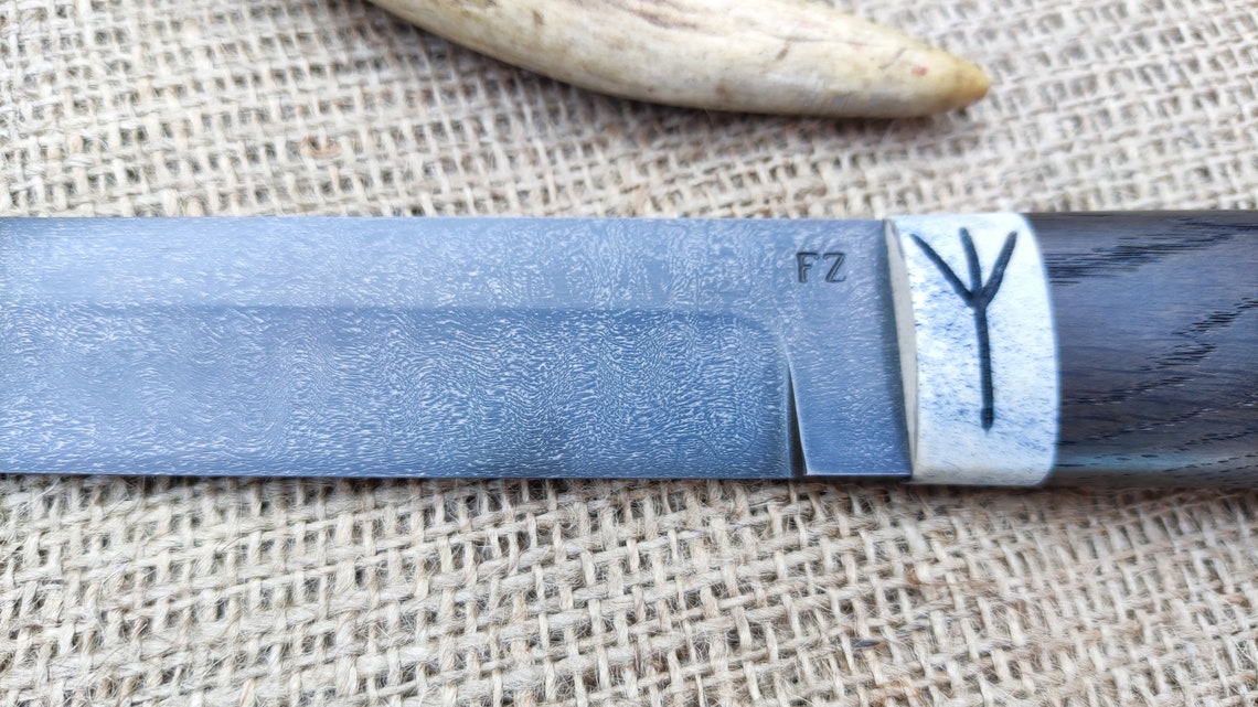 Viking Knife seax. Crucible Steel Knife. Wootz Steel Knife. Etsy