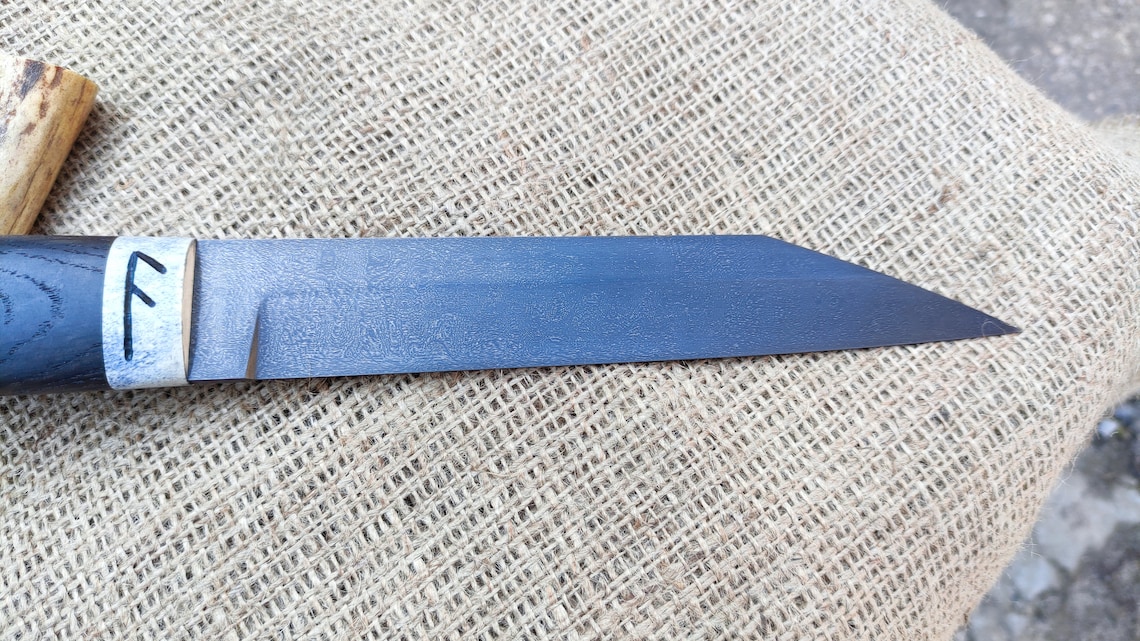Viking Knife seax. Crucible Steel Knife. Wootz Steel Knife. Etsy