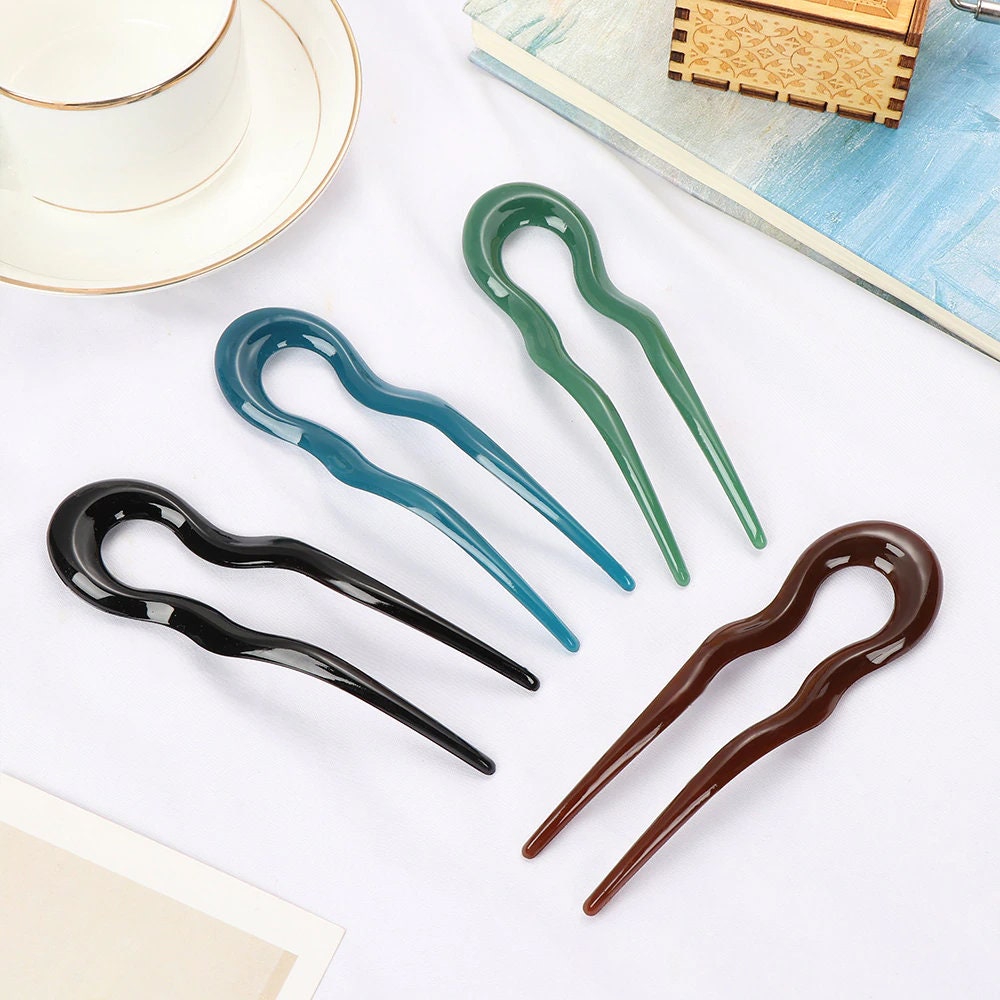 Multicolor 4pcs U Hair Pin French Hair Pin Comb Tortoise Etsy