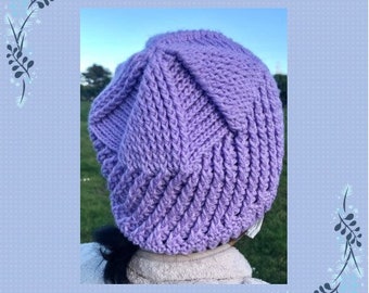 Crochet Women’s Winter Hat, Crochet Beanie, Fashion, Unique Pinwheel Design, Stylish and Warm