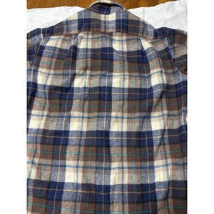 Vintage 70s -80 Pendleton Board Shirt Mens Plaid Woodcutter 100% Wool USA Large image 14