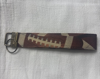 Football  Wristlet keychain key fob