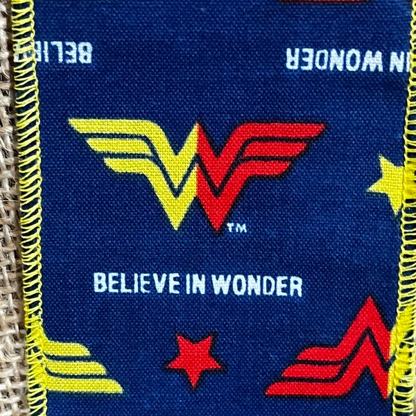 2.5 in wide 3 yds long wired Wonder-woman ribbon super hero Wonder Woman