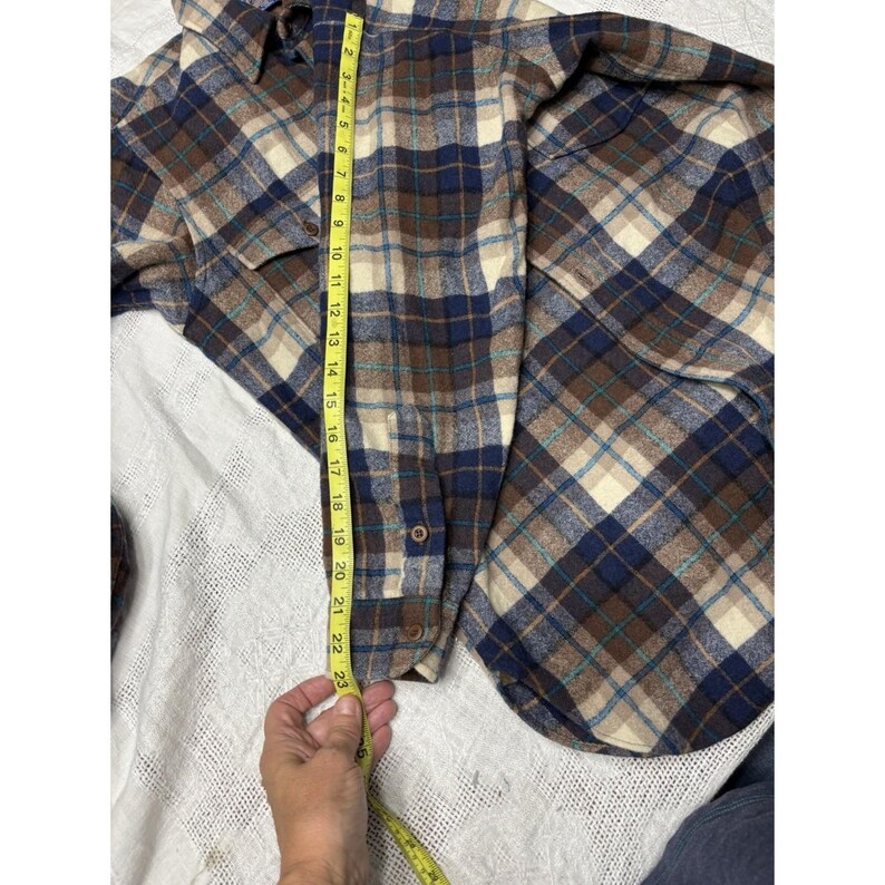 Vintage 70s -80 Pendleton Board Shirt Mens Plaid Woodcutter 100% Wool USA Large image 11