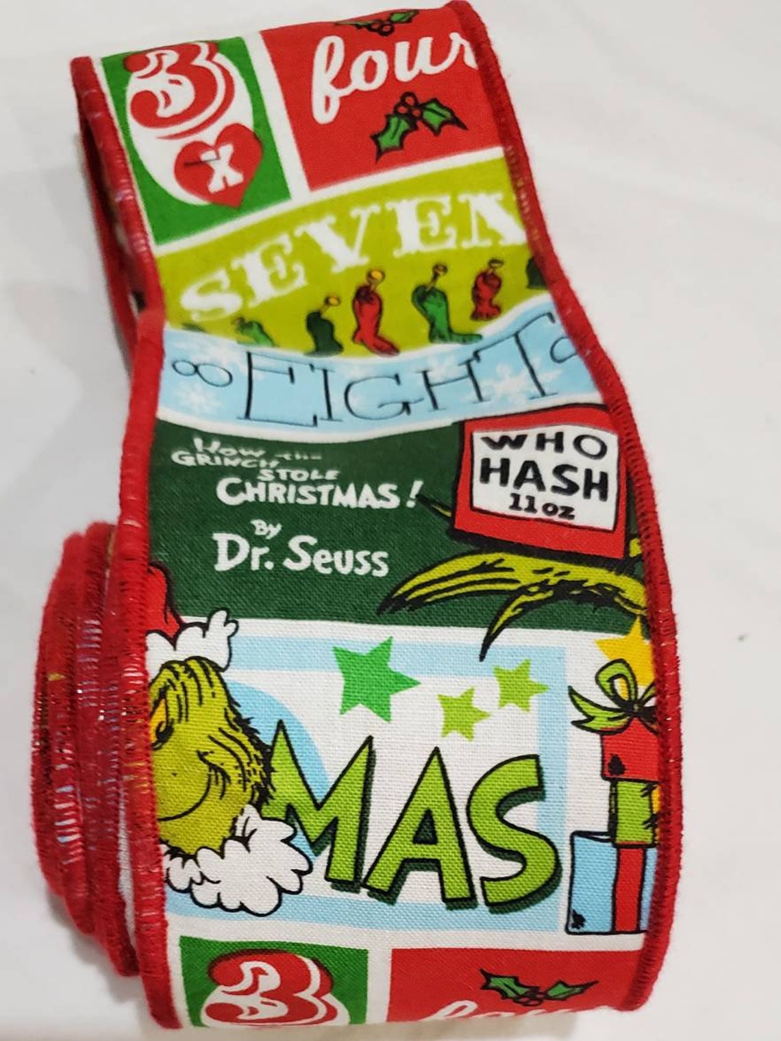 2.5 in wide 5 yds long wired Grinch Christmas Ribbon Dr Suess | Etsy