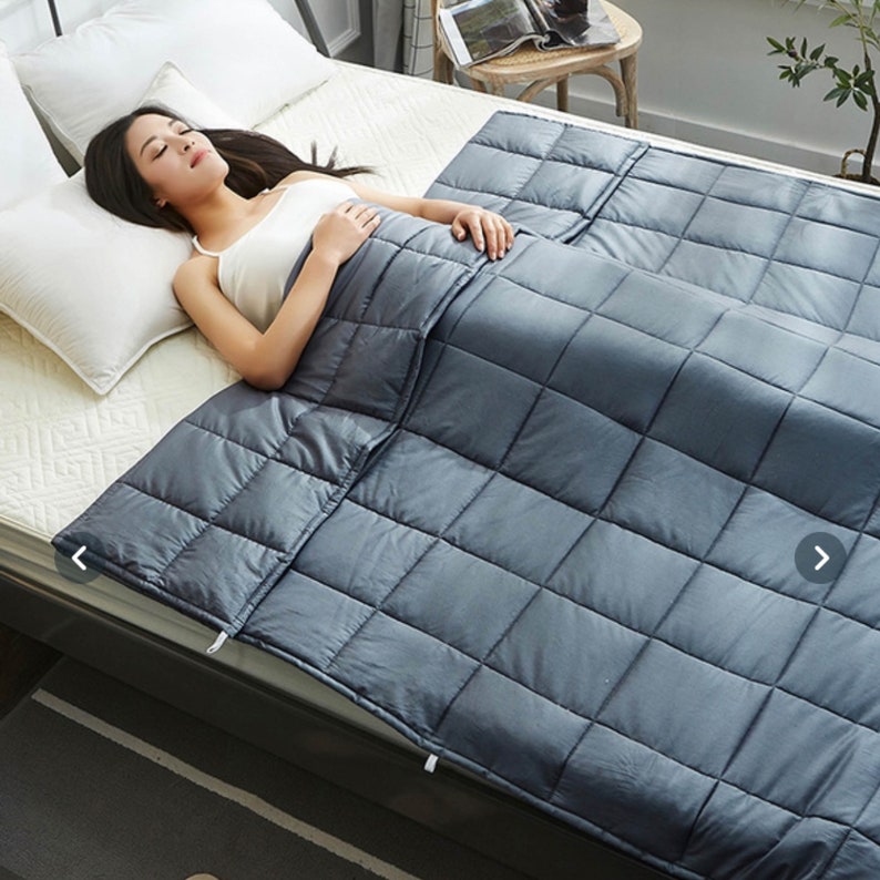Weighted Blanket Insomnia Sleep Disorder Blanket Sensory Anxiety Throw Silver Grey King Bedding Duvet image 3