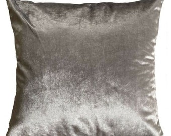 Cushion Covers Set of 4 Luxury Velvet cases plush plain sofa bed silver