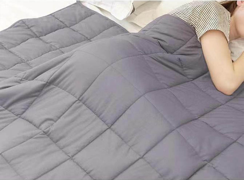 Weighted Blanket Insomnia Sleep Disorder Blanket Sensory Anxiety Throw Silver Grey King Bedding Duvet image 8