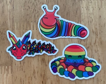 Rainbow Fidget Slug Stickers