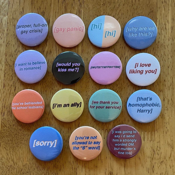 Heartstopper Inspired Pinback Buttons