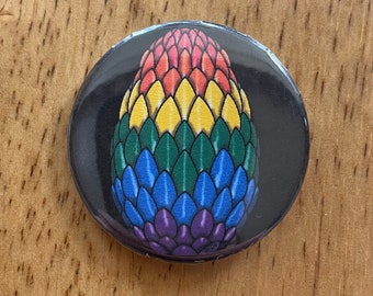 LGBTQ+ Pride Dragon Egg Pinback Buttons