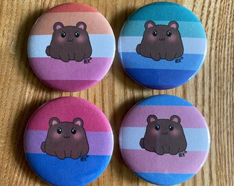 Pride Bear LGBTQ Flags Pinback Buttons