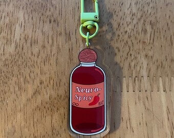 Neuro-Spicy Hot Sauce Acrylic Keychain | Sticker