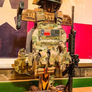 Police/Military gear rack, known as a Flak Rack! Veteran owned! Affordable, customizable, compact and sturdy rack/stand.