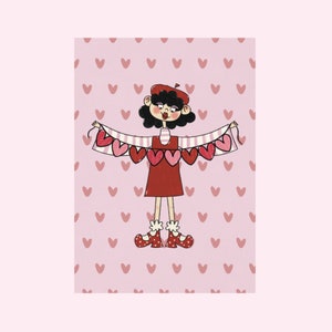 Postal de San Valentín, amistad y amor