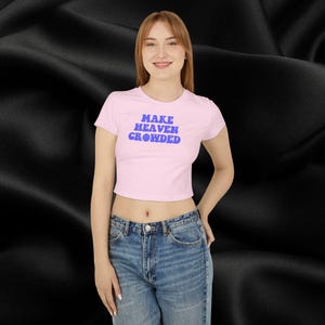 Make Heaven Crowded Organic Cotton Baby Tee - Stylish Cropped Top