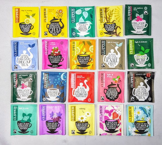 Clipper Tea Organic Infusions 18 Flavours 100 Enveloped Tea Bags in a  Silver Tin 