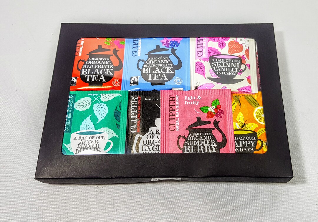Clipper Organic Tea Black Card Box Selection. Plastic Free Tea Bags 