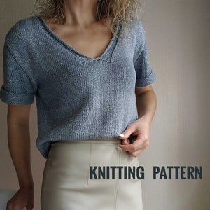 KNITTING PATTERN ⨯ Tee Shirt Knitting Pattern, Easy Sweater Knit Pattern ⨯ T-Shirt Knitting Pattern, Sweater Shirt Knitting Pattern