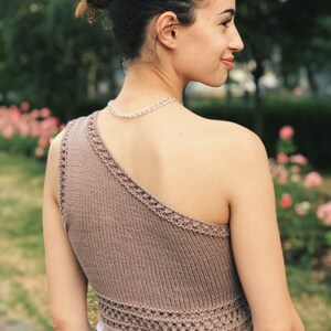 One shoulder crop top knitting pattern Knitting Pattern Basic Bralette Knit Crop Top Knit Top Pattern One Shoulder Crop Top image 9