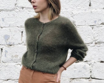 Patrón de tejido de cárdigan corto de mohair (PDF en inglés)