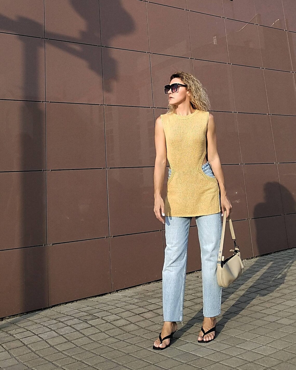 Knitted Dress Pattern Women Sleeveless Womens Cutout Dress Etsy