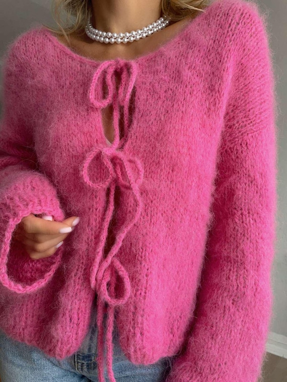 カーディガン velours ribbon mohair shaggy knit cardig velours ribbon mohair shaggy knit cardig
