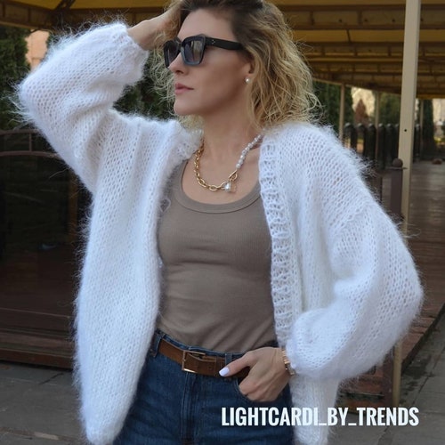 Knitting Pattern Mohair Cardigan Easy Cardigan Knitting Etsy