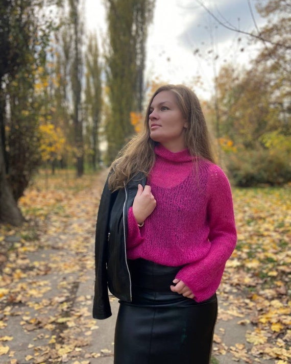 English Pattern, Knitting Pattern Mohair Sweater Turtleneck English Pattern, Knitting Pattern Mohair Sweater Turtleneck