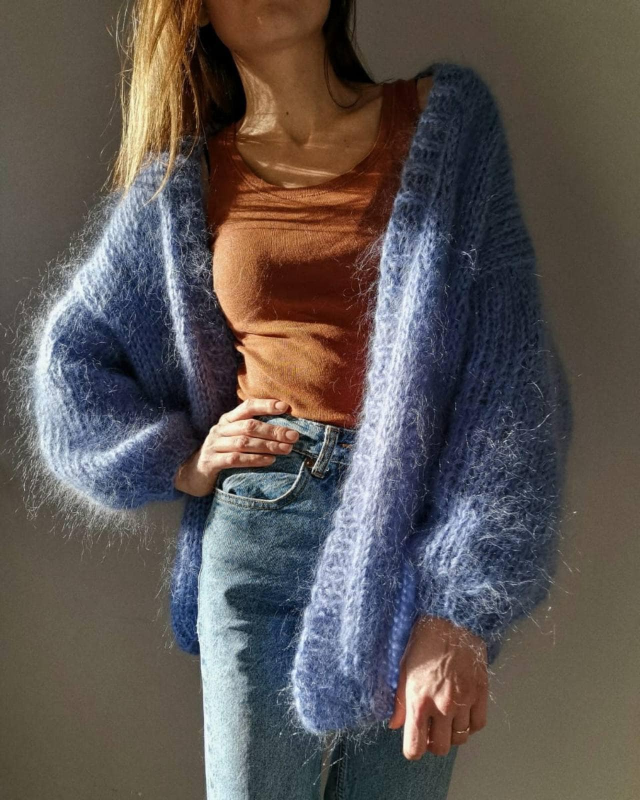 Knitting Pattern Mohair Cardigan Easy Cardigan Knitting Etsy Canada