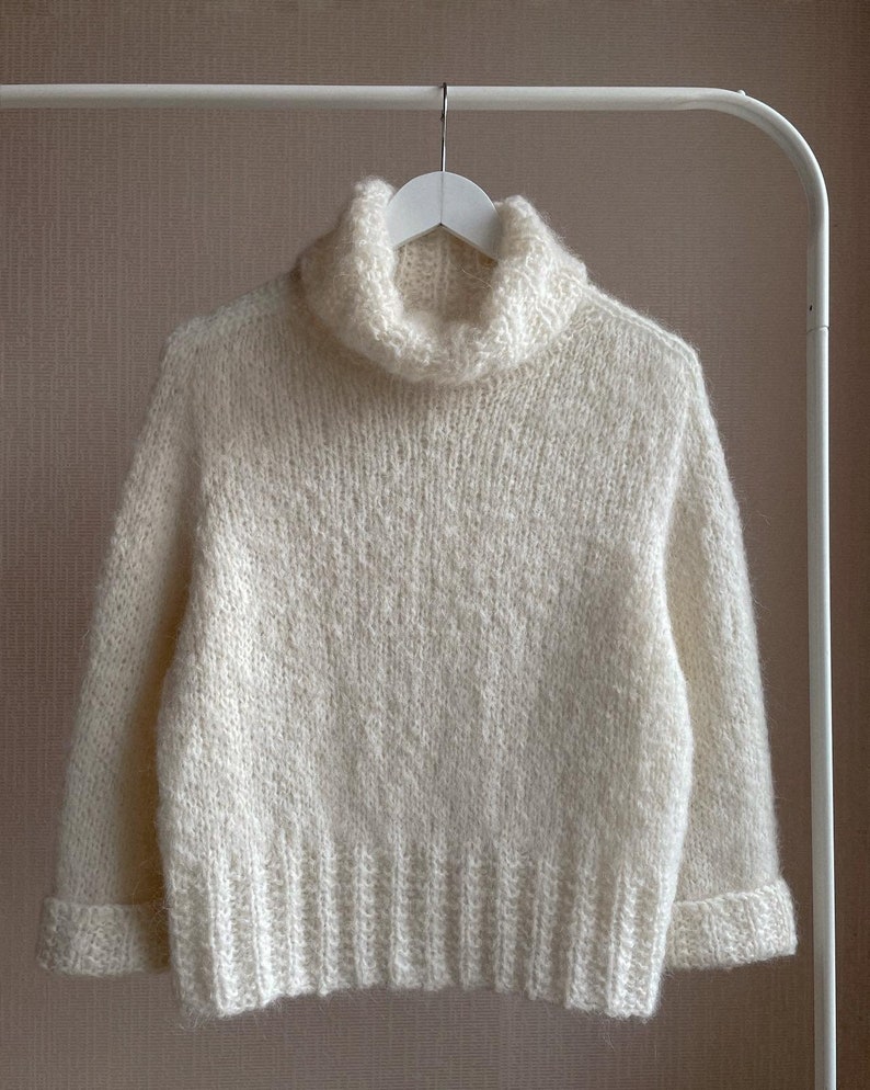 Knitting Pattern Mohair Sweater, Sweater Pattern, Mohair sweater, Alpaca sweater pattern, Easy pattern, Mohair chunky sweater knit pattern image 8