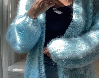 English Pattern, Knitting Pattern Mohair Cardigan, Wedding cardigan, Easy cardigan knitting pattern, Mohair cardigan pattern
