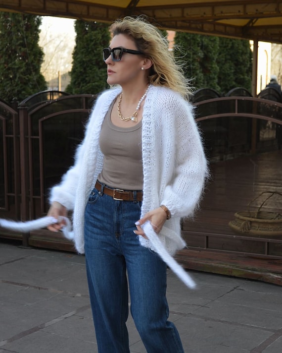 English Pattern, Knitting Pattern Mohair Cardigan, Mohair