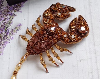 Scorpion brooch , Large Scorpion pin, Handmade brooch