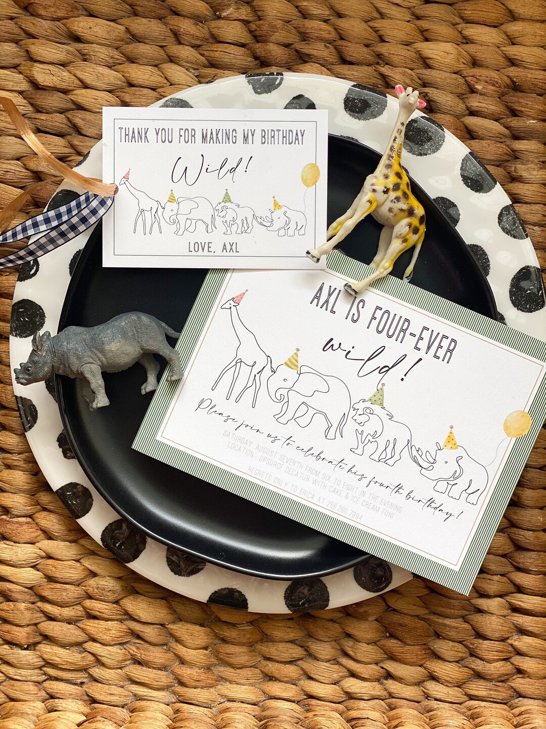 Four Ever Wild Party Zoo Party Favor Animal Parade Tag Etsy